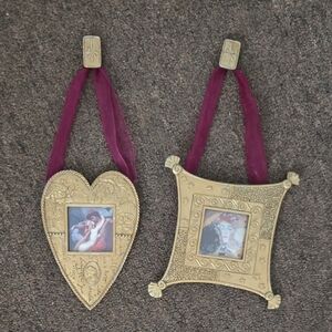 Gold Heart and Square Hanging Picture Frames
